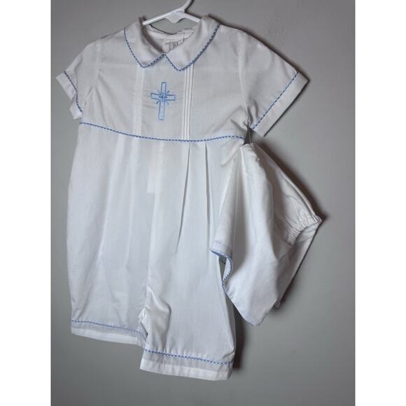 Carriage Boutique Embroidered Christening Romper & Bonnet Set 18 Months NEW $54 - Picture 6 of 14